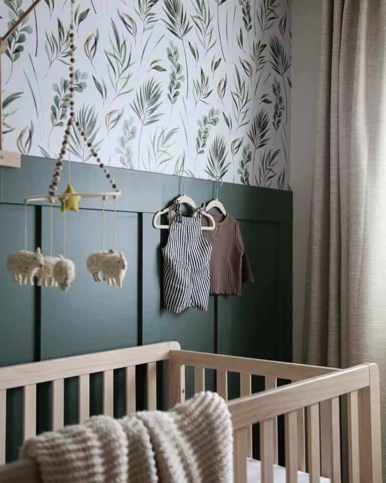 Forest-Themed Nursery With Board and Batten