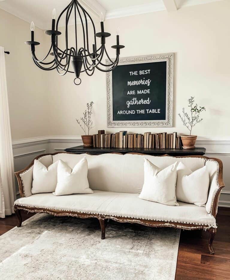 French Country Cream Couch Idea
