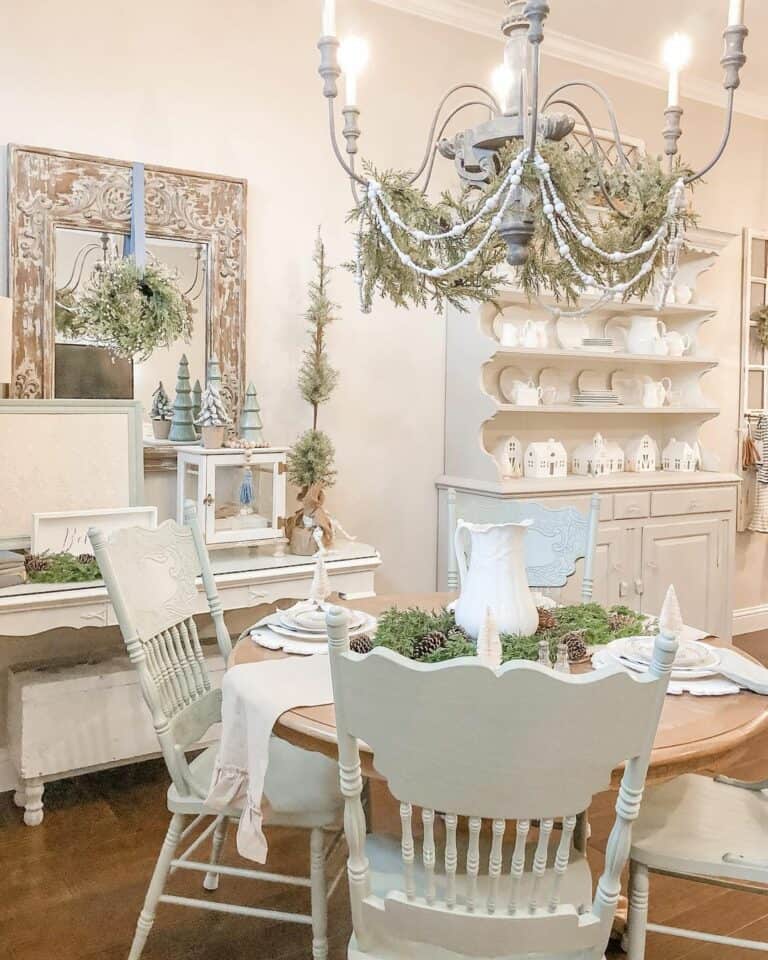French Country Dining Room with Christmas Accents