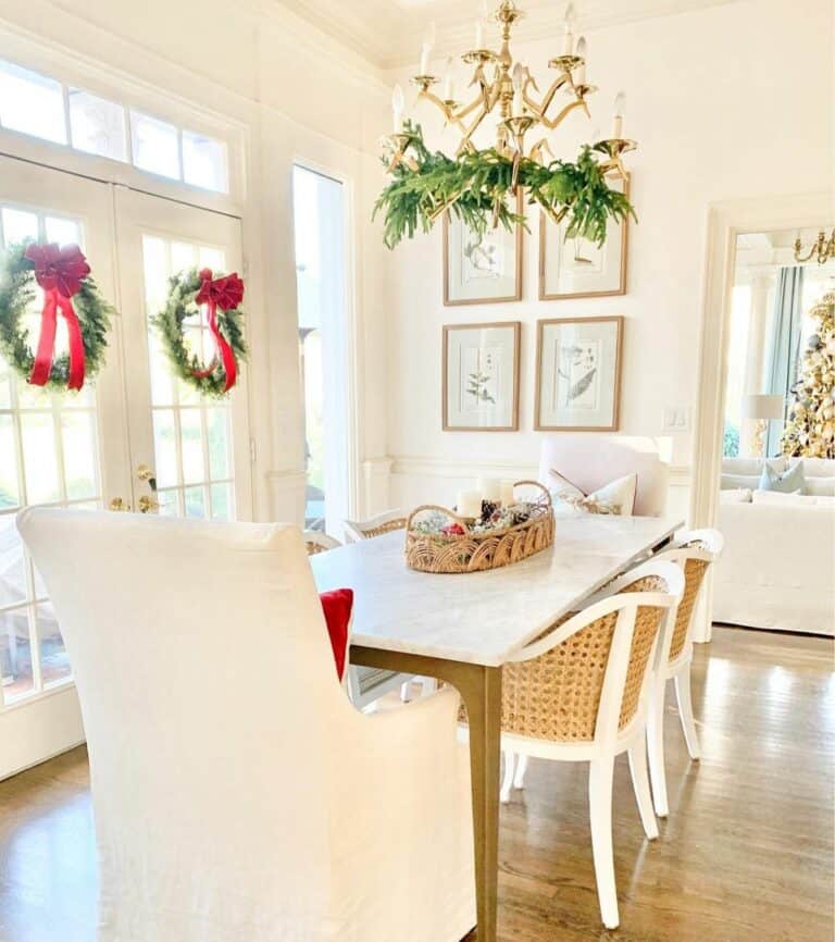 French Doors Open into Dining Room