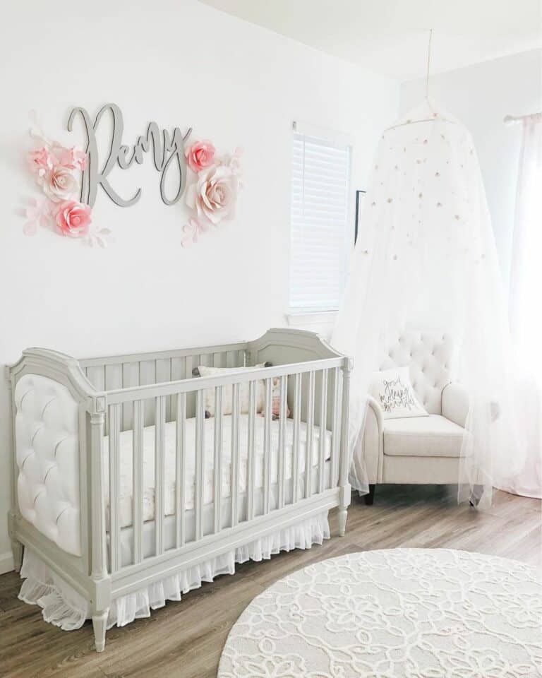 Frilly Soft White Nursery Accents