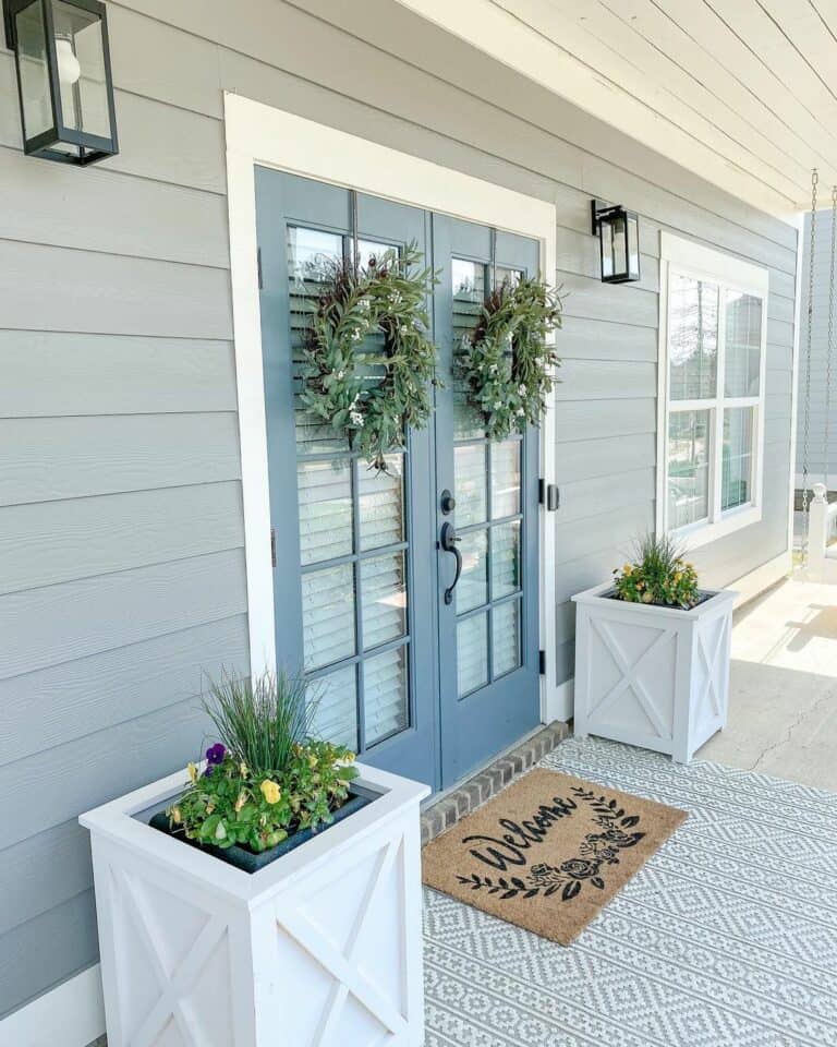 Front Porch Lighting With Double Doors