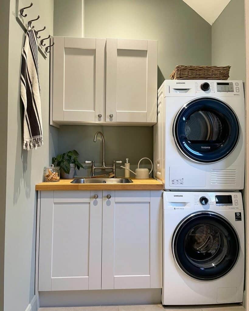 Functional Laundry Room With Stacked Units