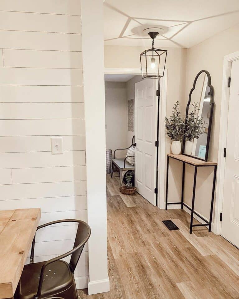 Gold Lantern Light Over Light Wood Floors