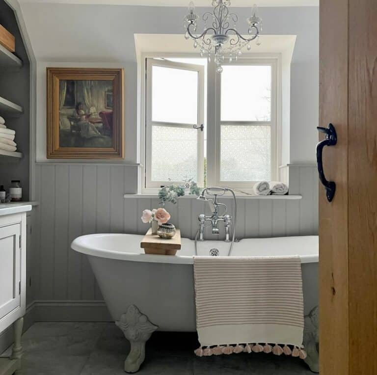 Gray Bathroom With Vintage Touches