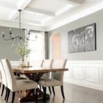 Gray Dining Room Walls with White Wainscoting - Soul & Lane