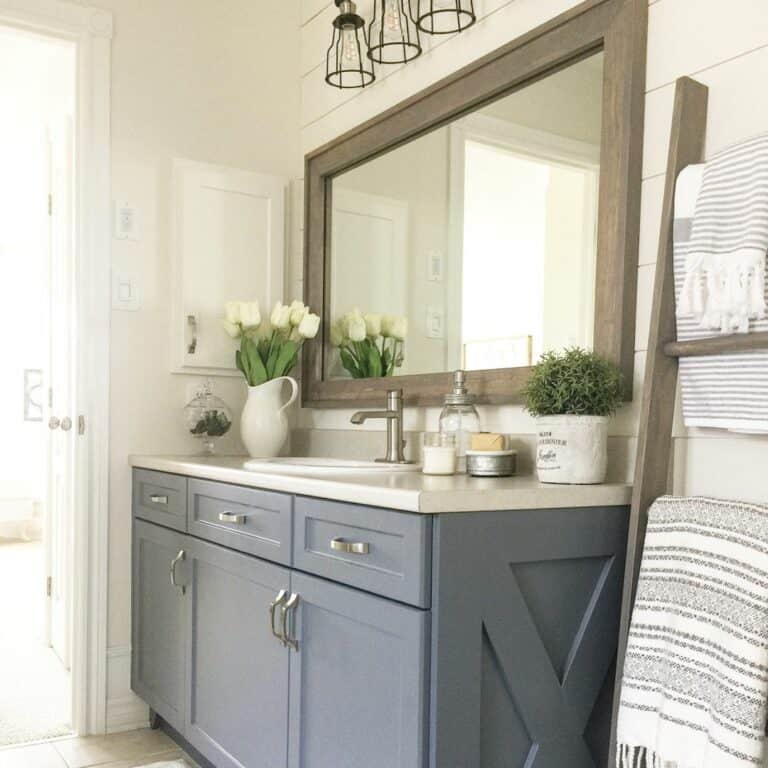 Gray Full Overlay Bathroom Cabinet