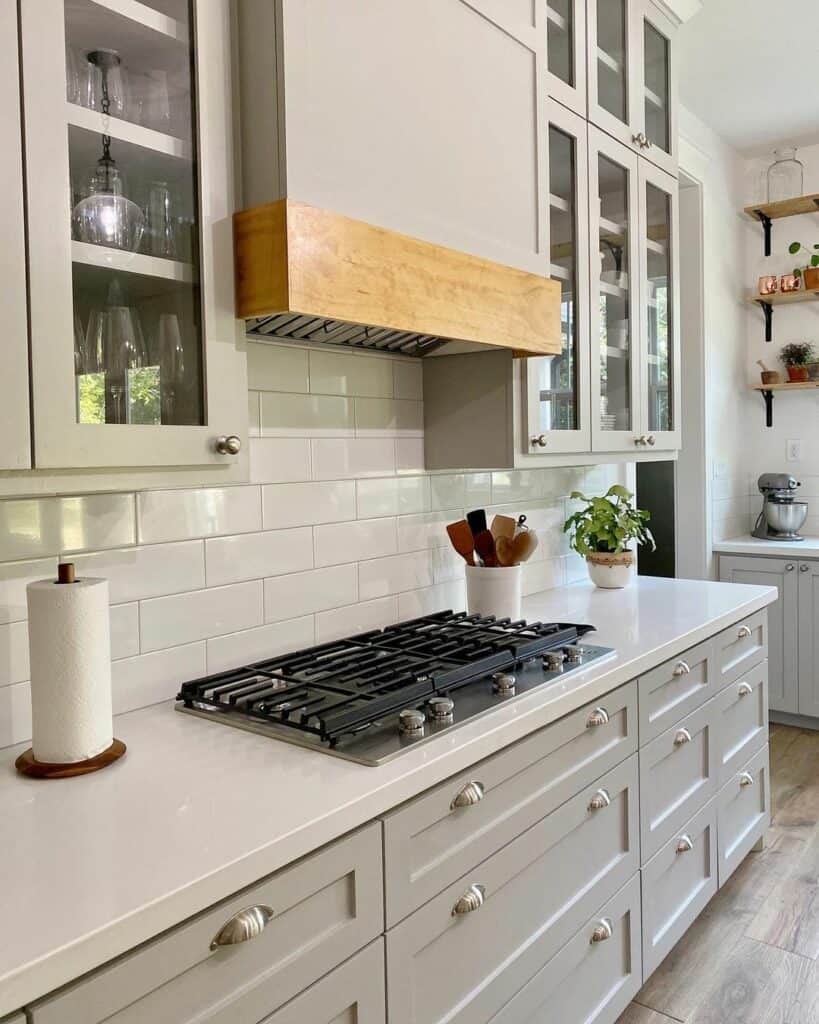 Gray Kitchen Shaker Cabinets with Full Overlay Doors