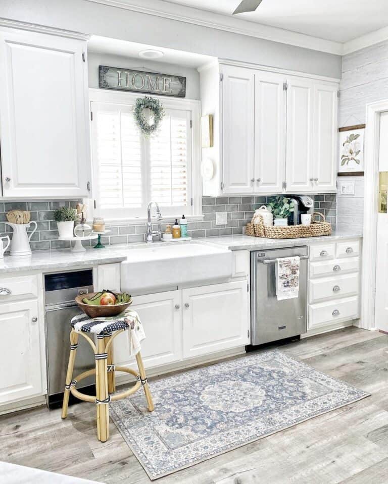 Gray Subway Tile and a Gray Counter