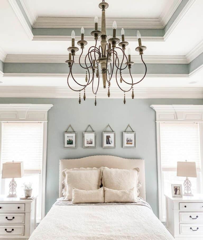 Gray and White Bedroom Ceiling Design