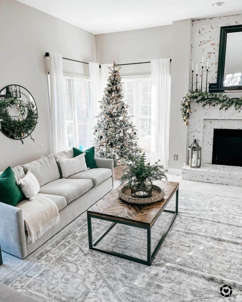 Green and White Lounge Theme for Christmas
