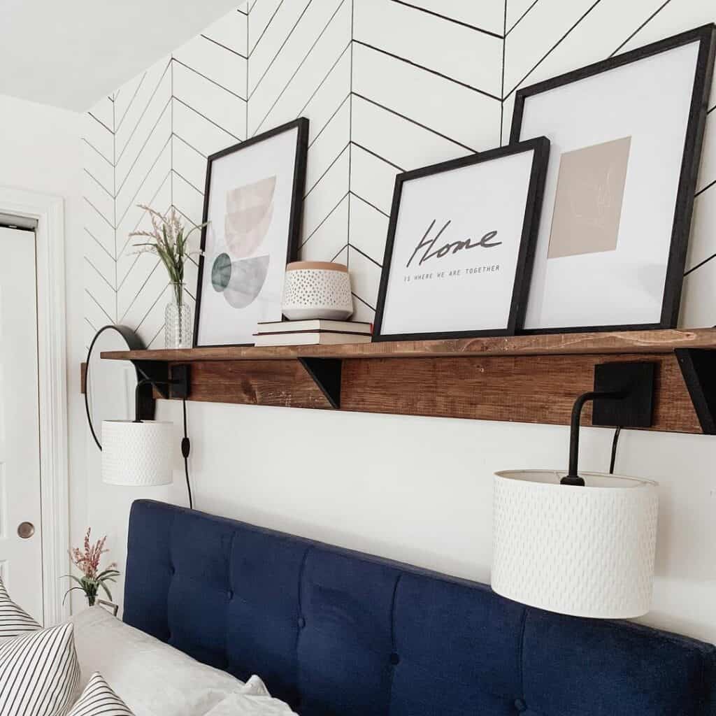 Herringbone Shiplap Wall with Picture Shelf Soul & Lane