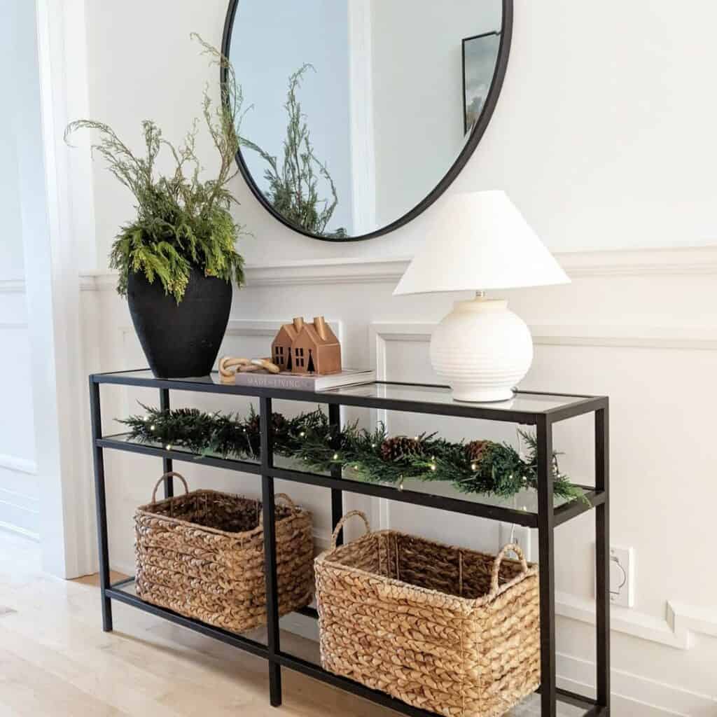 Holiday Entryway Table Decorations