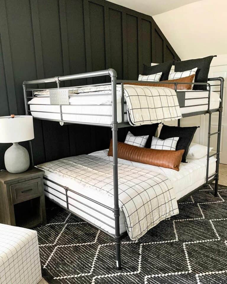 Industrial Bunk Beds With Leather Bolsters