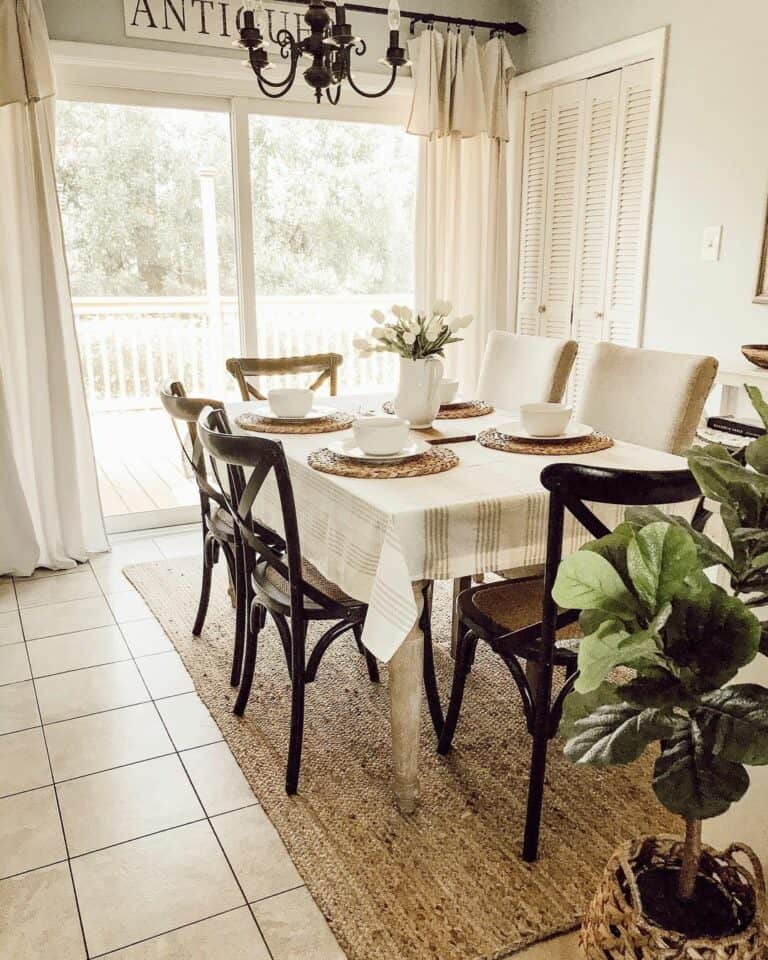 Jute Rug for Neutral Dining Room