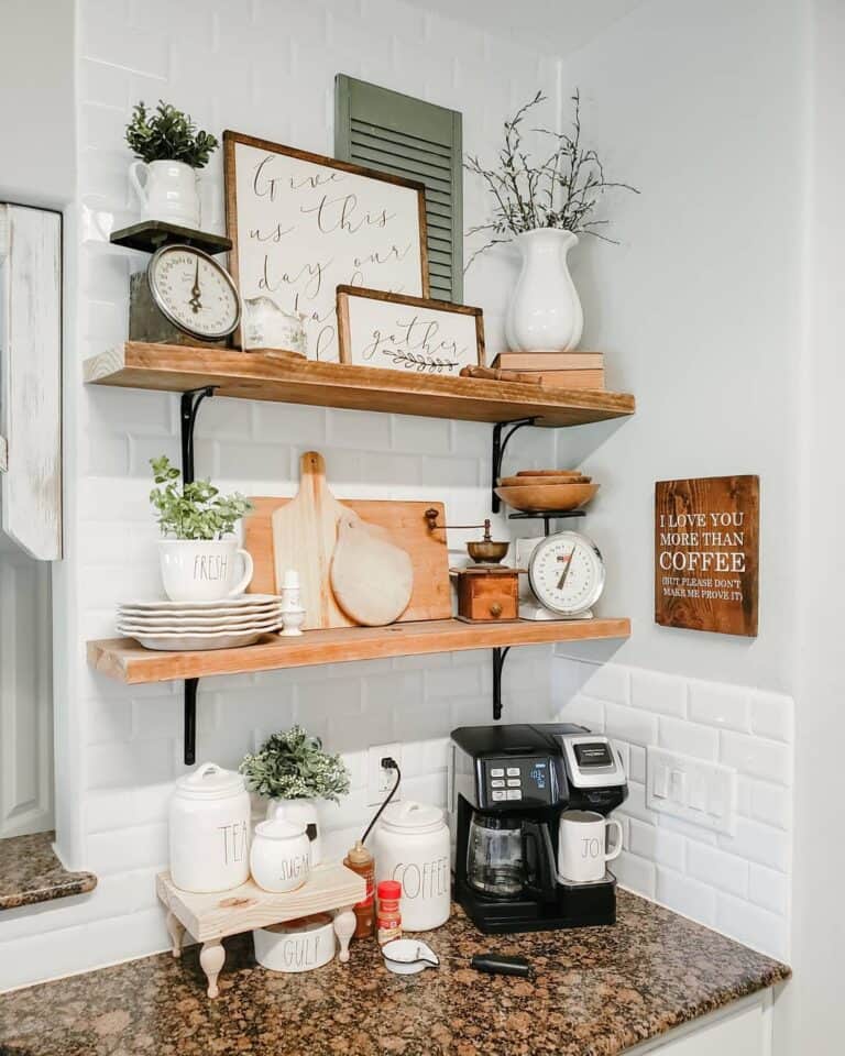 Kitchen Counter Coffee Bar Ideas for Small Corners