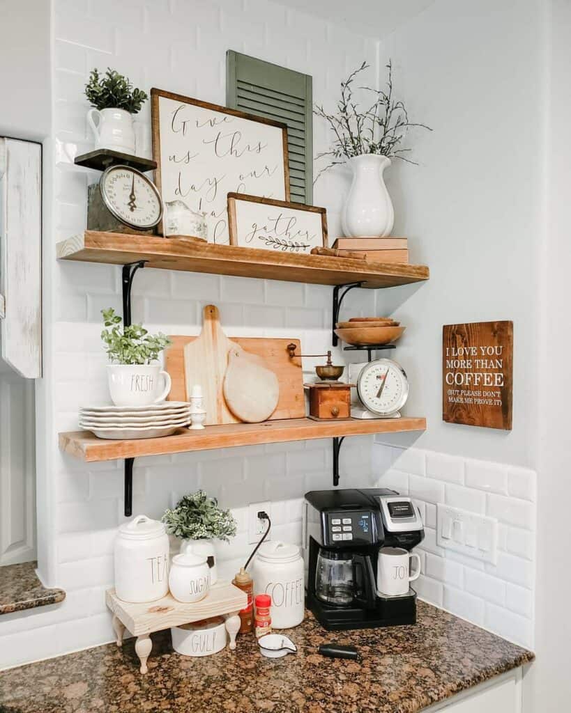 Kitchen Counter Coffee Bar Ideas for Small Corners - Soul \u0026 Lane, image size:819x1024