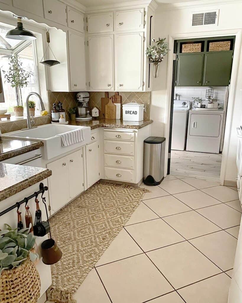 Kitchen with Antique Off White Cabinets
