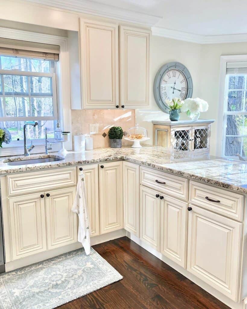 Kitchen with Cream Off White Cabinets