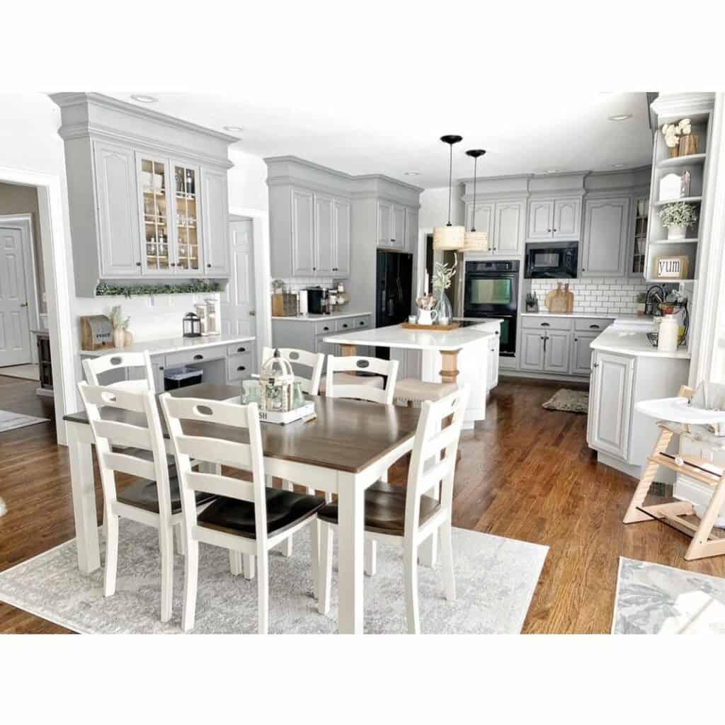 Kitchen with Grey Farmhouse Cabinets