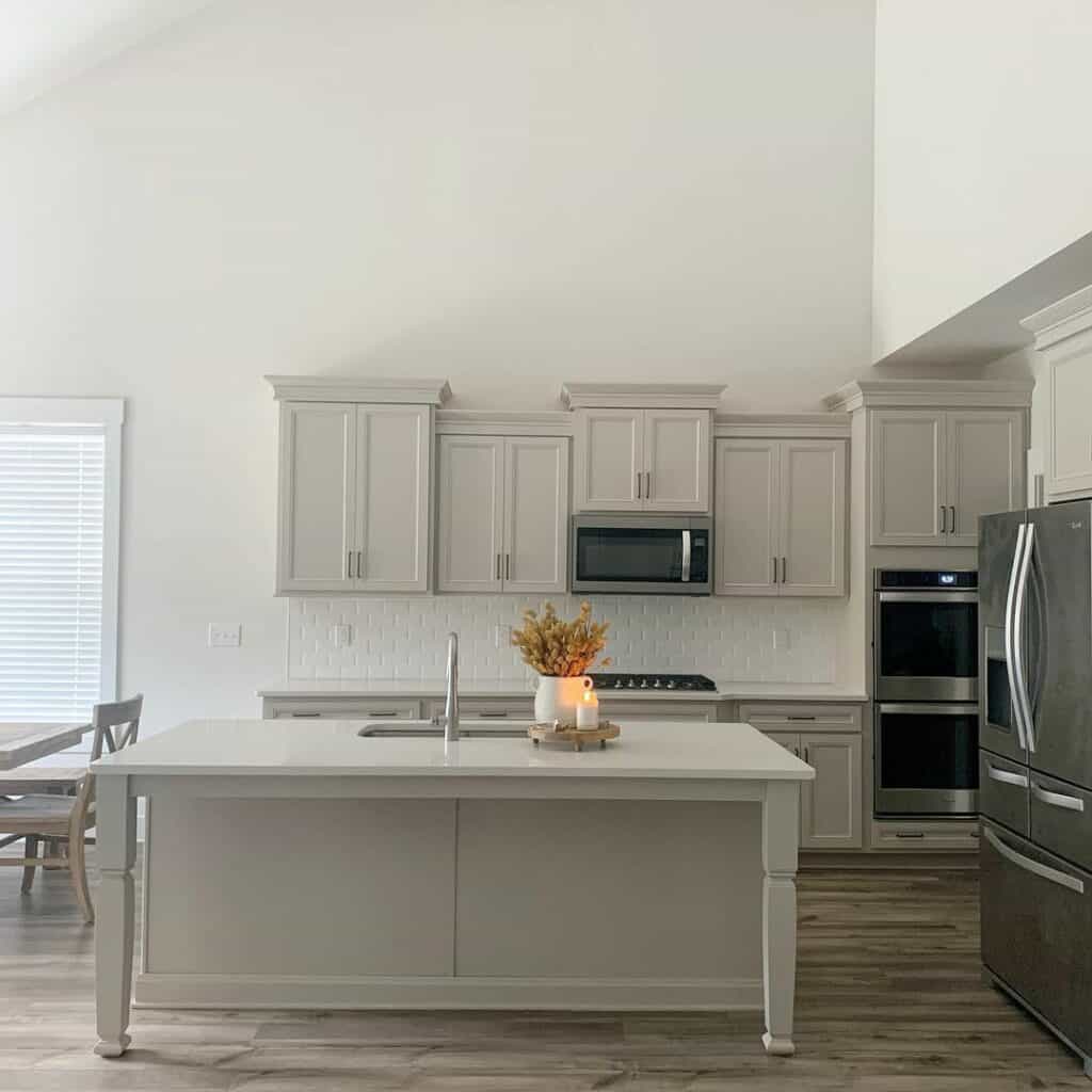 Kitchen with Grey Farmhouse Shaker Cabinets