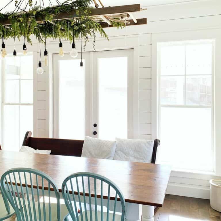 Ladder Chandelier with Edison Bulbs