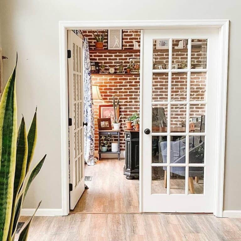 Large Double Doors Open Into Home Office