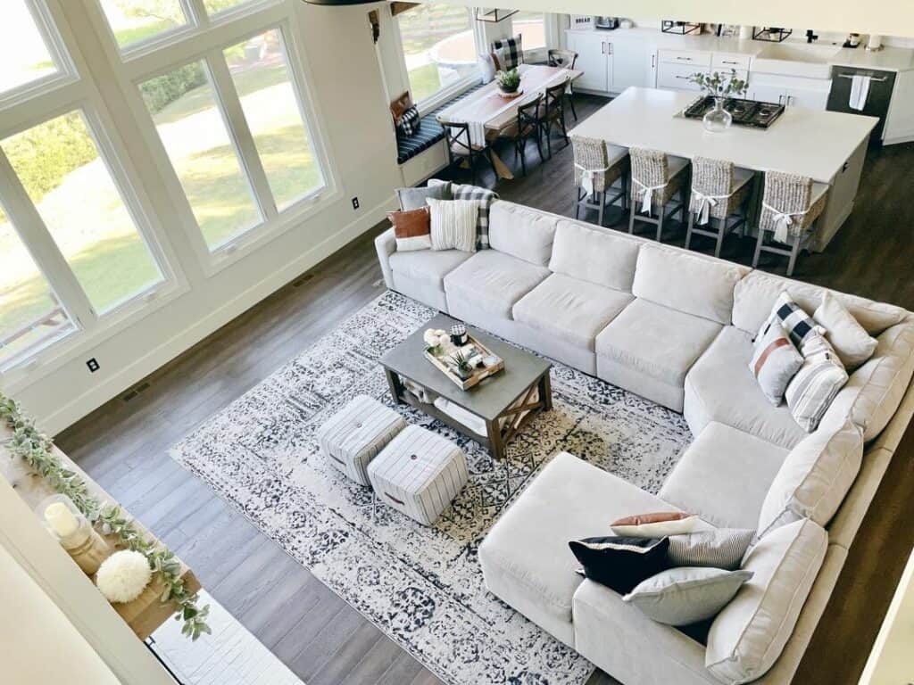 Large L-shaped Sectional for a Neutral Living Room