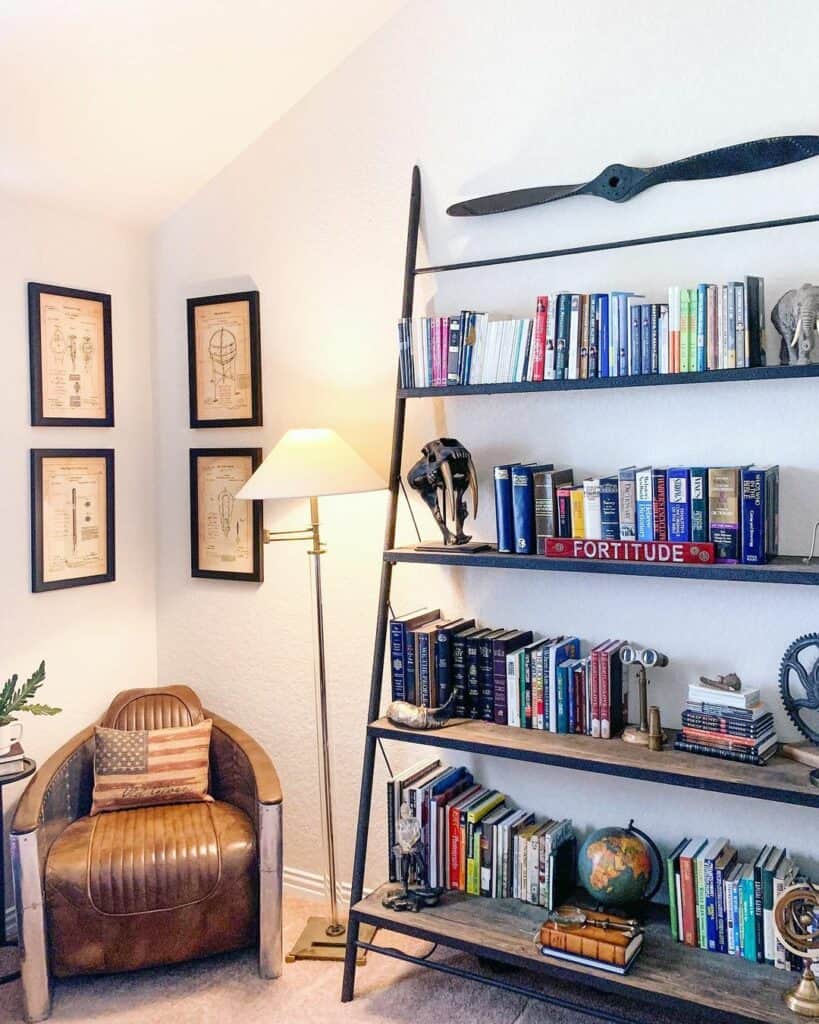 Large Modern Bookcase With Aviator Décor