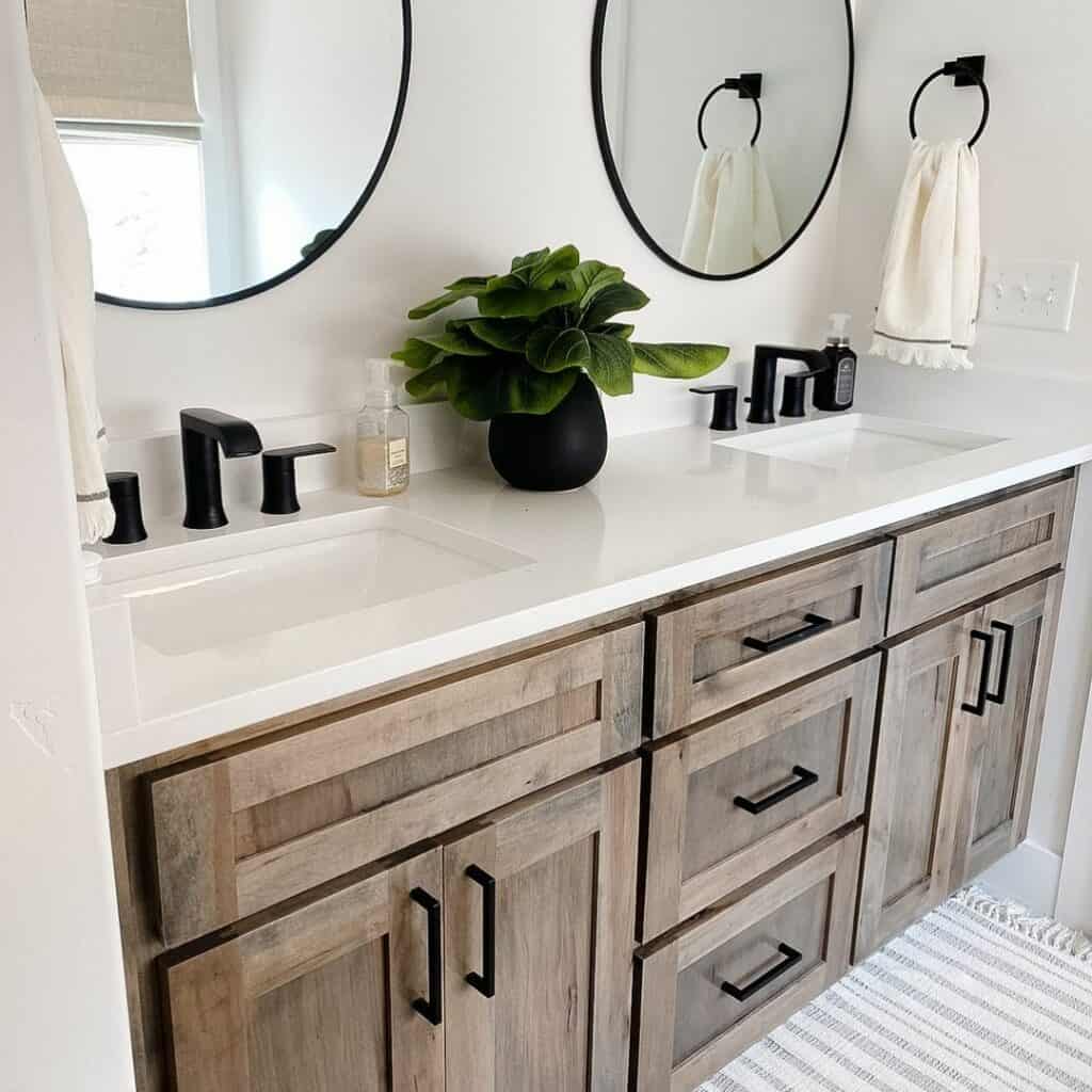 Large Rustic Vanity Idea for Sleek Modern Bathroom