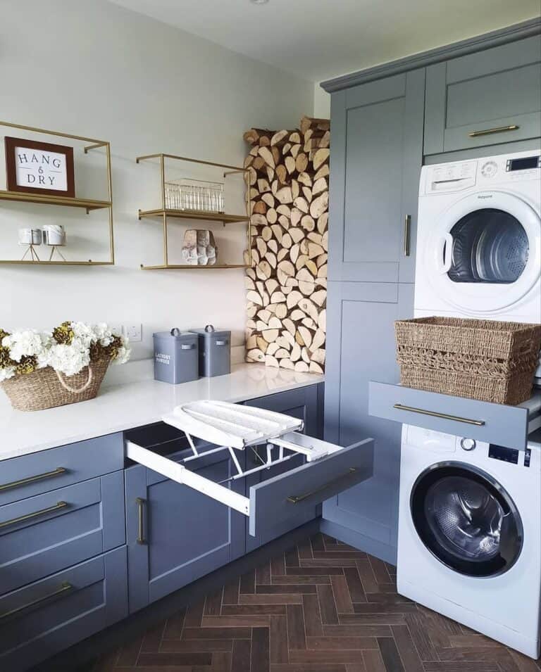 Laundry Room With Pull-out Ironing Board