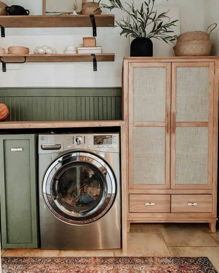 Laundry Room with a Touch of Green