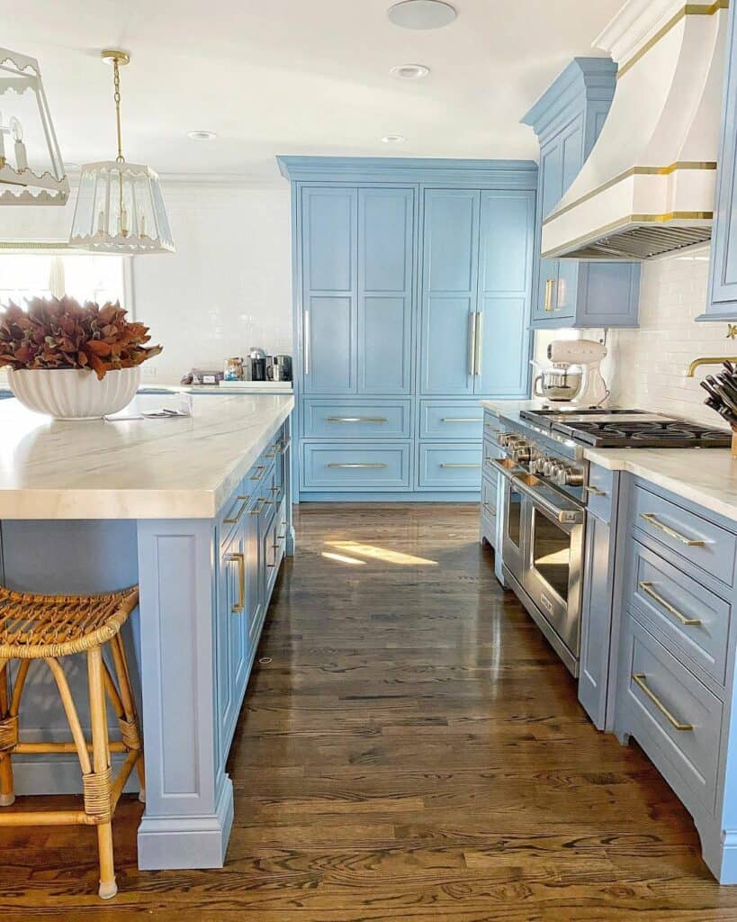 Light Blue Floor to Ceiling Cabinet