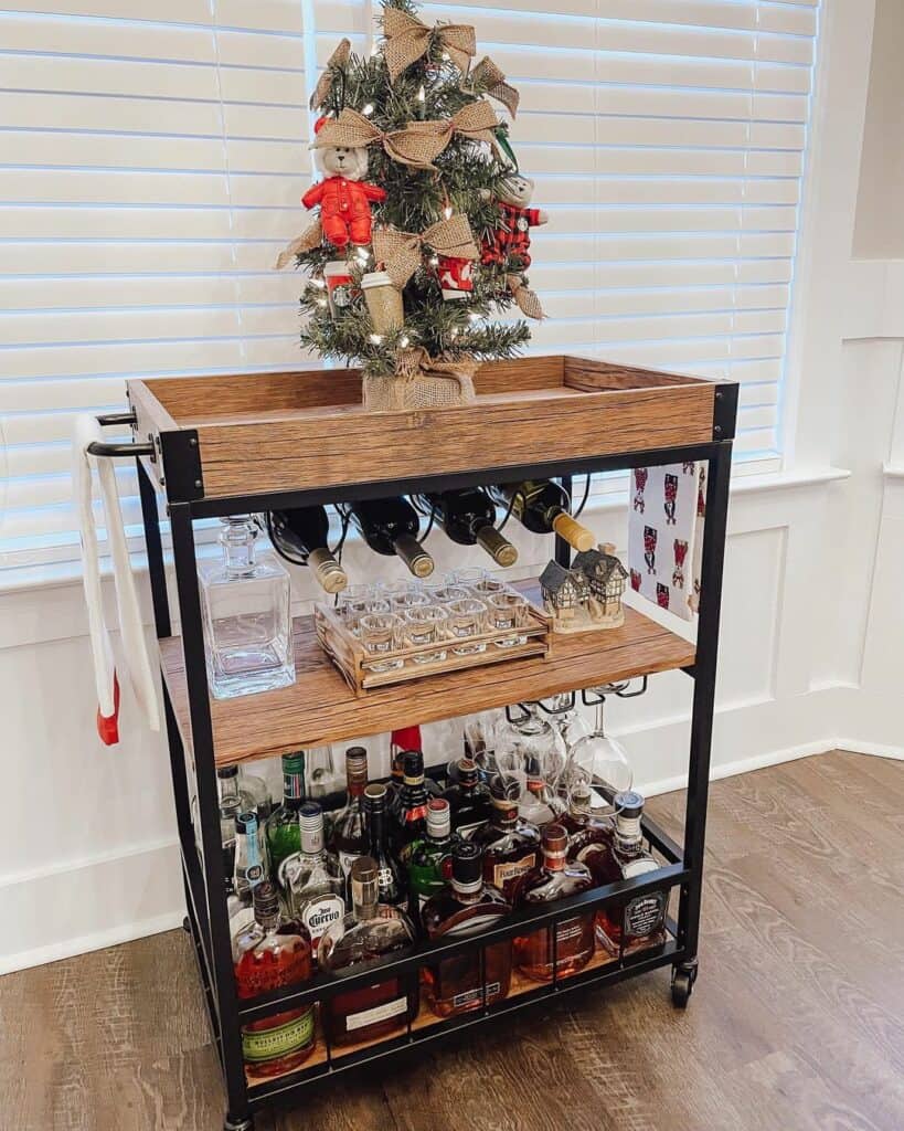 Light Brown Wooden Living Room Bar Cart Soul & Lane