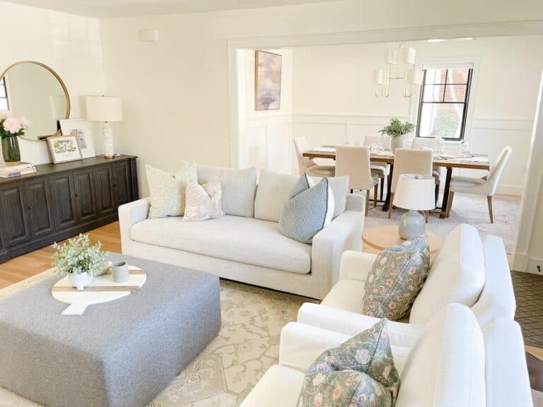 Light Grey and Beige Living Room