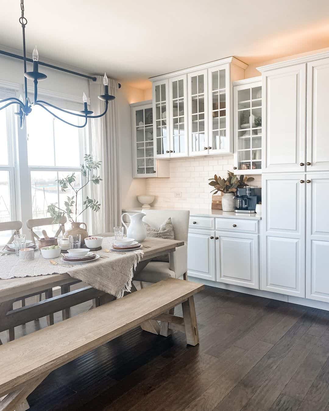 Light Wood Farmhouse Kitchen Table With Bench Soul & Lane