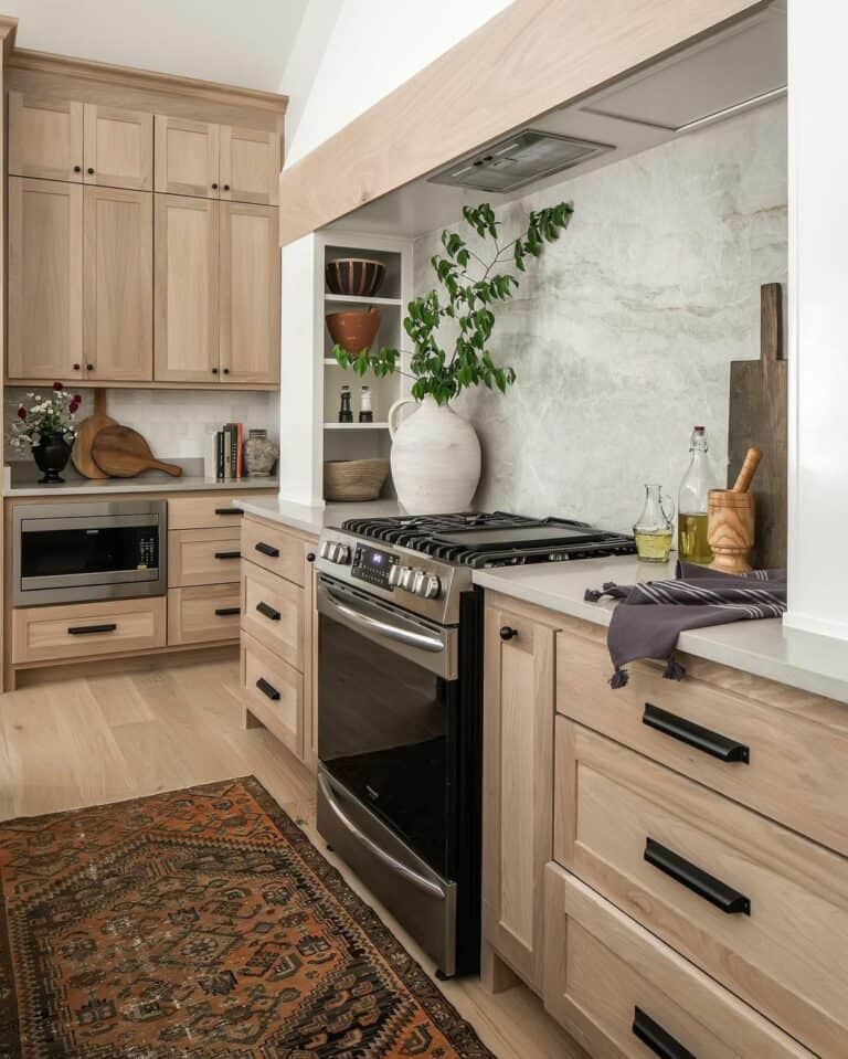 Light Wood Full Overlay Kitchen Cabinets