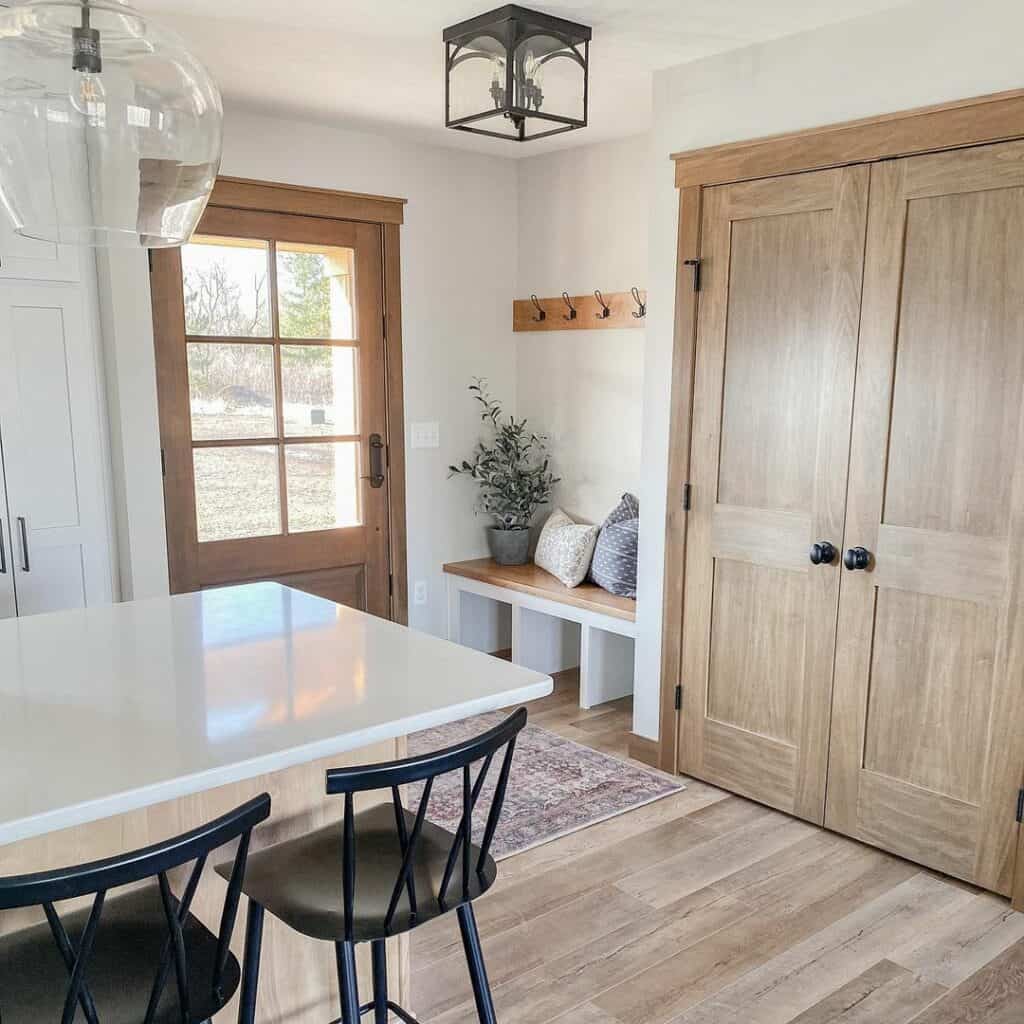 Light Wood Interior Door for Rustic Farmhouse Kitchen