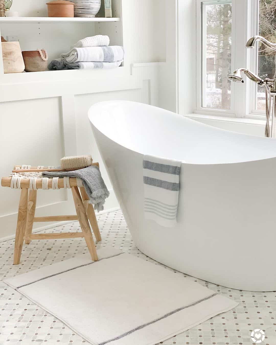 Light Wood and Rope Stool for Bathroom Soul & Lane