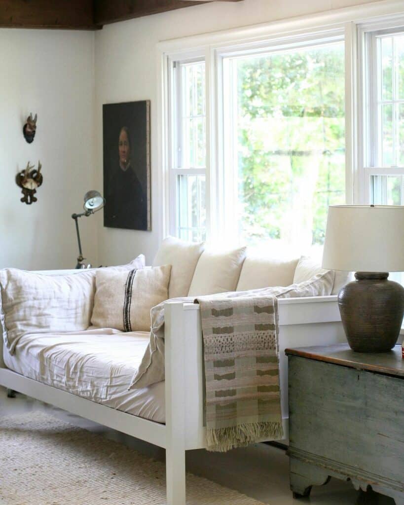 Living Room Corner With Vintage Portrait