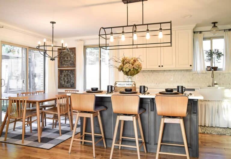 Low Ceiling Kitchen Lighting Ideas Include a Black Chandelier Soul & Lane