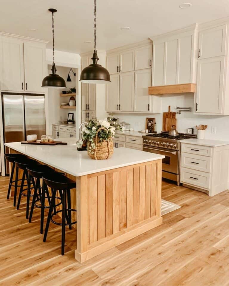 Low Ceiling Kitchen Lighting Provided by Black Lamps