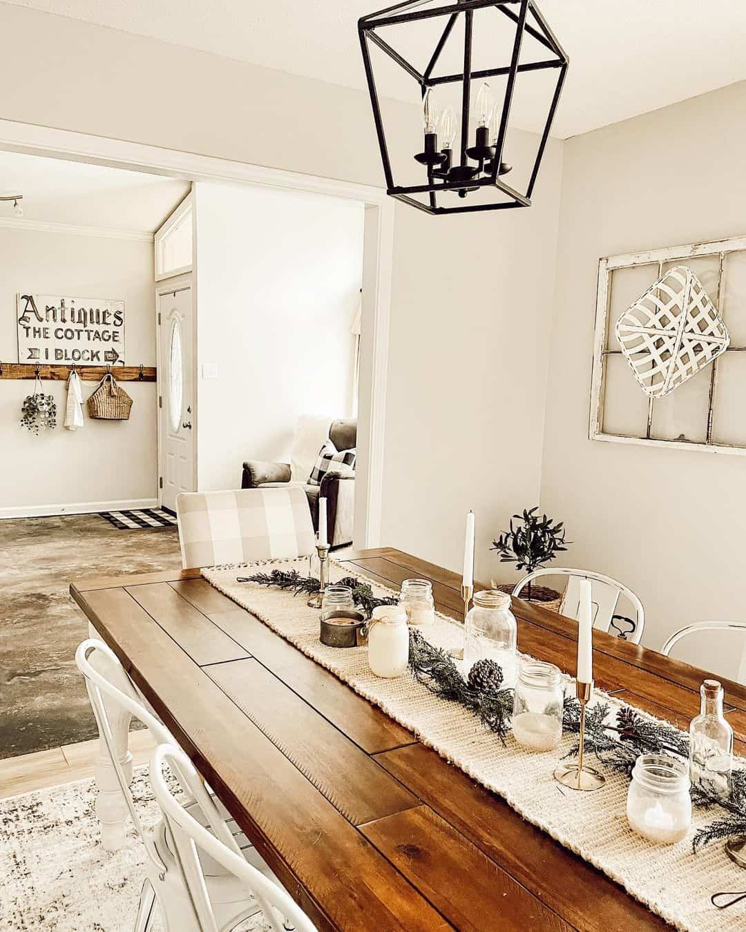 Minimalist Festive Centerpiece on Farmhouse Table - Soul & Lane