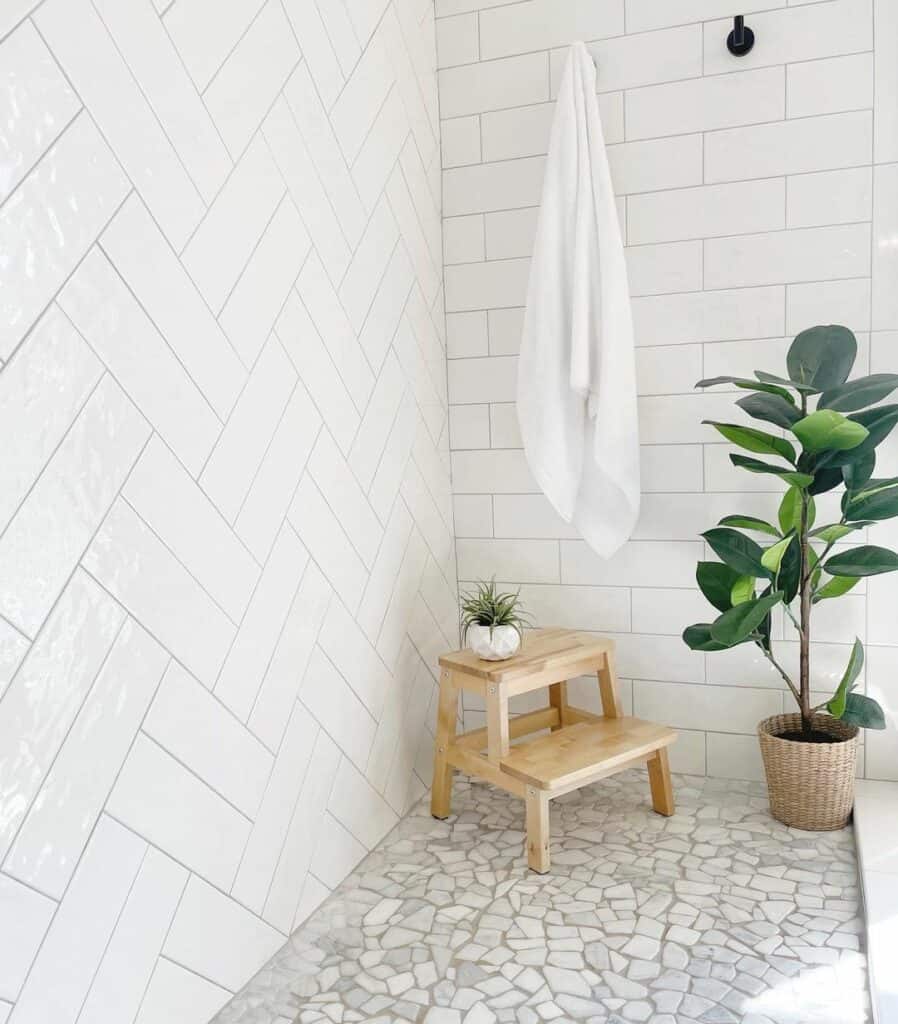 Mixing Tile Patterns on the Shower Walls