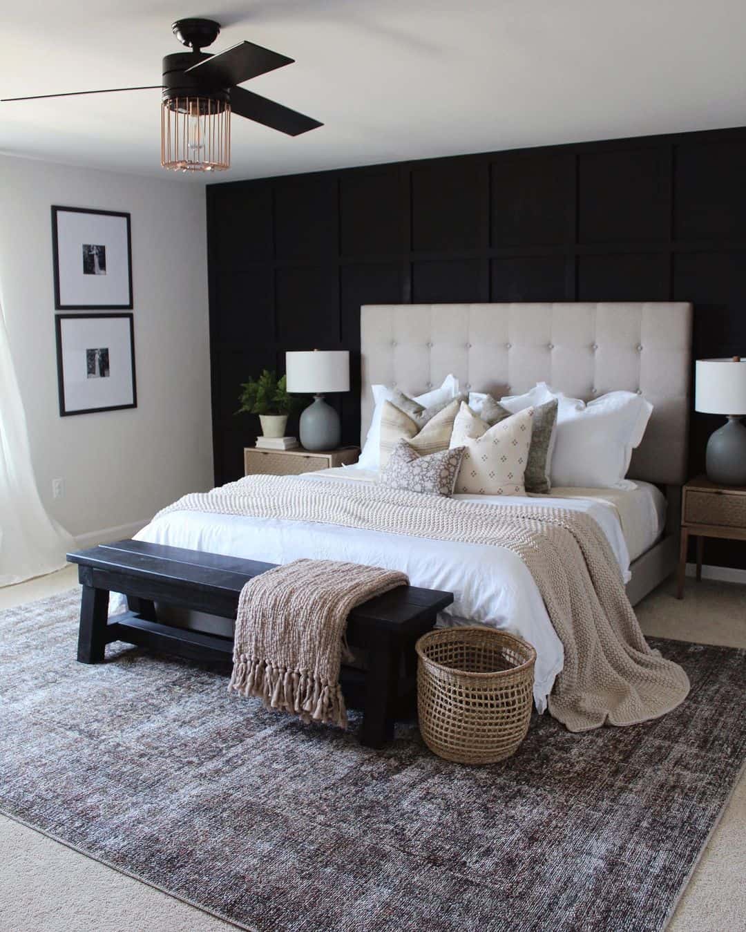 Modern Bedroom With Black, White, and Grey Accents Soul & Lane
