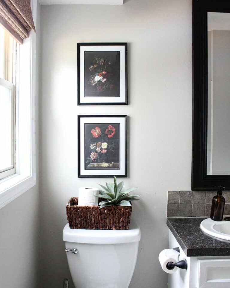 Modern Black and White Bathroom Artwork Idea