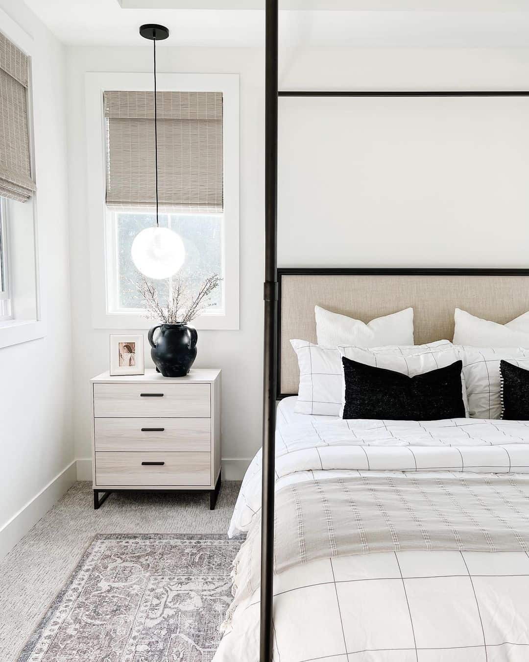 Modern Black and White Canopy Bed Design Soul & Lane