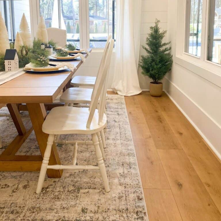 Modern Dining Room with Holiday Tablescape