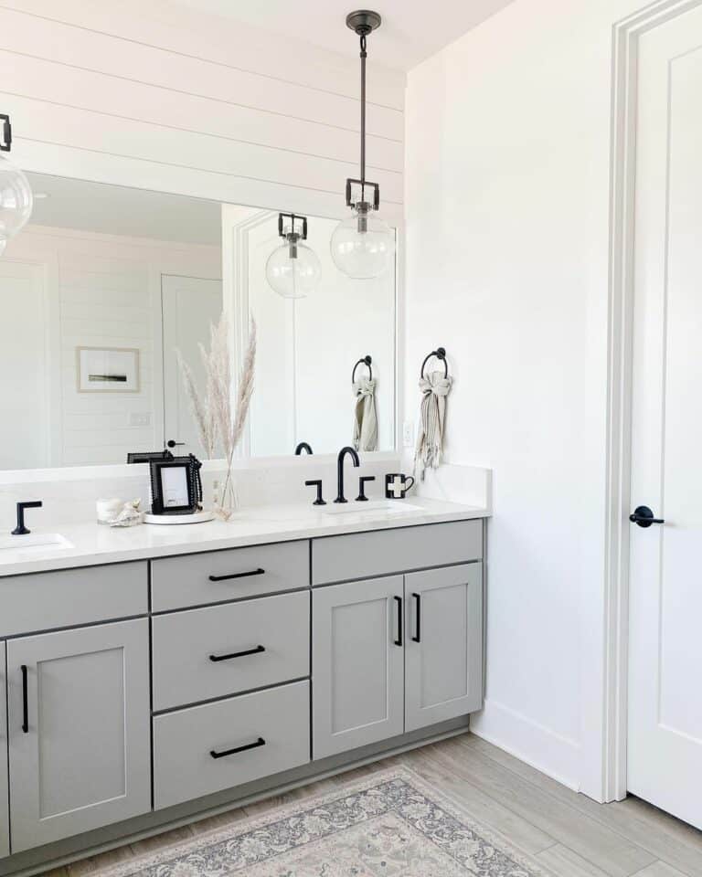 Modern Farmhouse Bathroom Designs in Grey and White