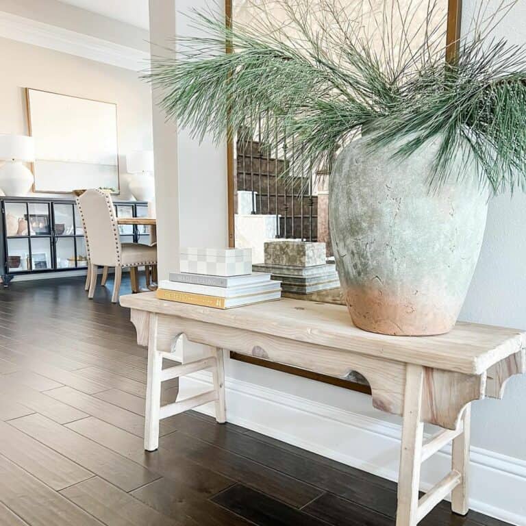 Modern Farmhouse Console Table With Large Vase